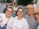 Alcuni dei partecipanti alla biciclettata di ieri sera