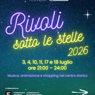 La locandina dell'edizione 2026 di 'Rivoli sotto le stelle'