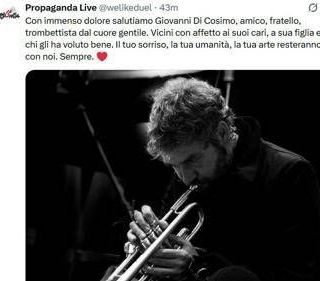 'Propaganda Live', è morto il trombettista Giovanni Di Cosimo: aveva 61 anni 'Propaganda Live', è morto il trombettista Giovanni Di Cosimo: aveva 61 anni