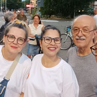 Alcuni dei partecipanti alla biciclettata di ieri sera