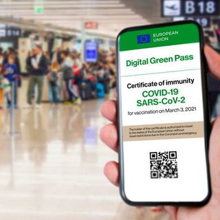 persona che regge un green pass