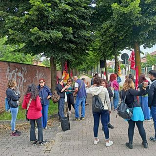 Protesta degli insegnanti in strada