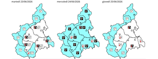 Allerta gialla sul Piemonte: domani previsti temporali anche di forte intensità Allerta gialla sul Piemonte: domani previsti temporali anche di forte intensità