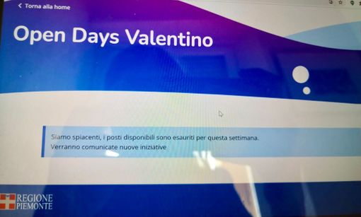 schermo Il Piemonte ti vaccina