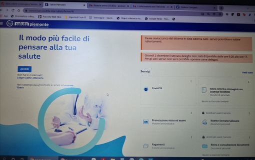 &quot;Oggi i servizi di SalutePiemonte.it potrebbero subire rallentamenti&quot;