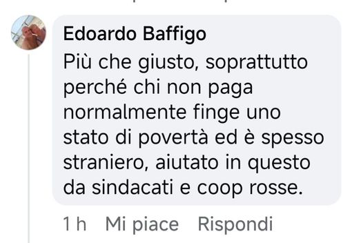 &quot;Chi non paga normalmente finge di essere povero ed è straniero, aiutato dai sindacati&quot;. Bufera politica sul leghista Baffigo