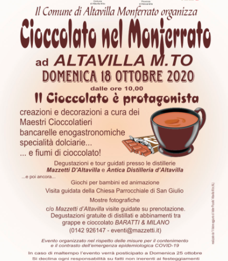 Torna “Cioccolato nel Monferrato” ad Altavilla Monferrato