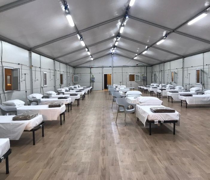 Uno dei reparti del Covid Hospital temporaneo del Valentino