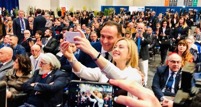 Alberto Cirio con Giorgia Meloni