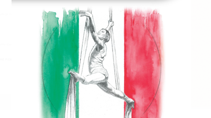 tricolore con ballerina sospesa