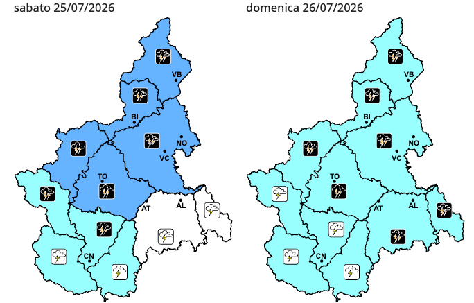 Temporali in arrivo sul Piemonte Temporali in arrivo sul Piemonte
