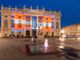 La bandiera del Piemonte proiettata su Palazzo Madama
