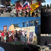 Un collage di immagini delle passate edizioni del Palio della Gru