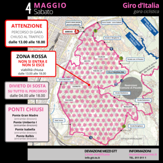 Percorso Giro d'Italia a Torino