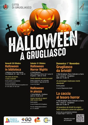 Halloween a Grugliasco, tanti gli eventi per grandi e piccini Halloween a Grugliasco, tanti gli eventi per grandi e piccini