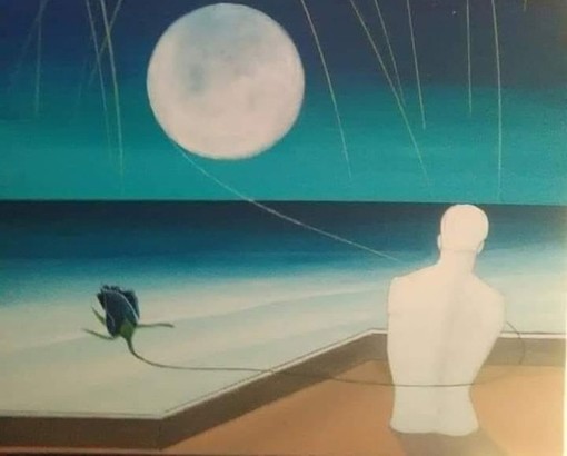La Luna Bianca e lo sciame delle Leonidi, viste dal pittore piemontese Franco Gotta