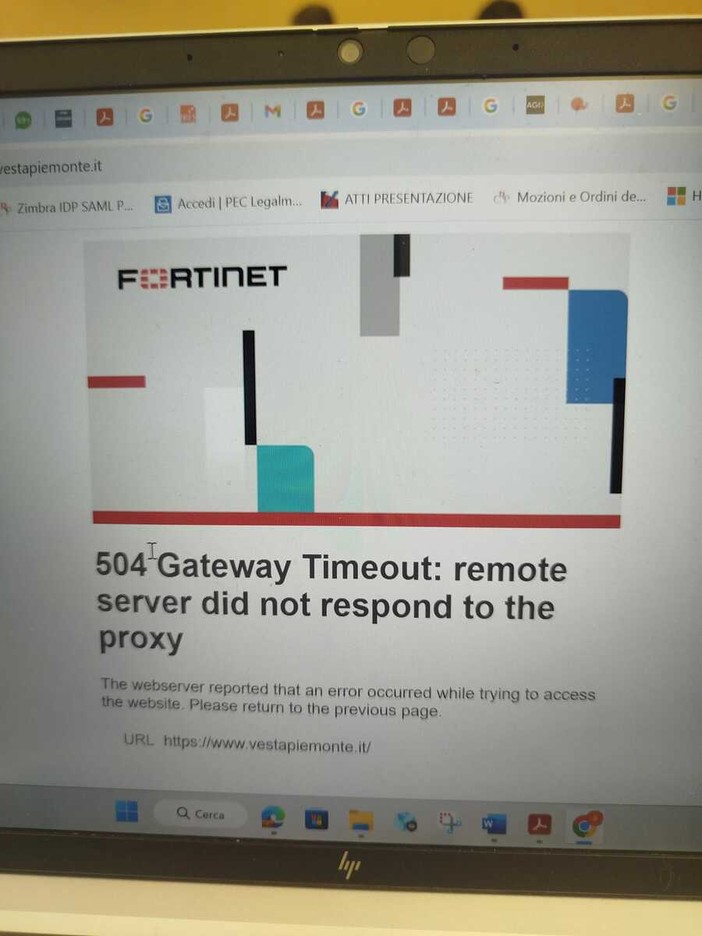 Problemi per il sito Vesta