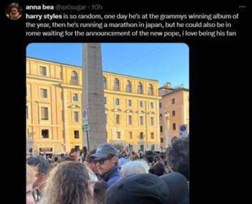 Anche Harry Styles a San Pietro per l'elezione di Papa Leone XIV