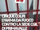 Roma, Cgil: "Cinque fori di proiettile contro la sede di Primavalle" Roma, Cgil: "Cinque fori di proiettile contro la sede di Primavalle"