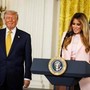 Melania Trump cita l''empatia' del marito: scattano le risate alla Casa Bianca