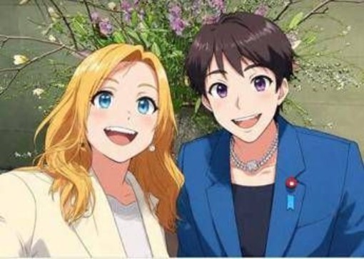 Meloni posta foto con Takaichi stile manga