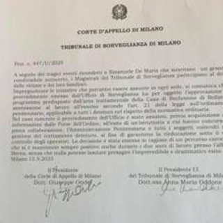 Milano, Sorveglianza: &quot;Sconcerto condivisibile su De Maria, seguita la legge&quot;