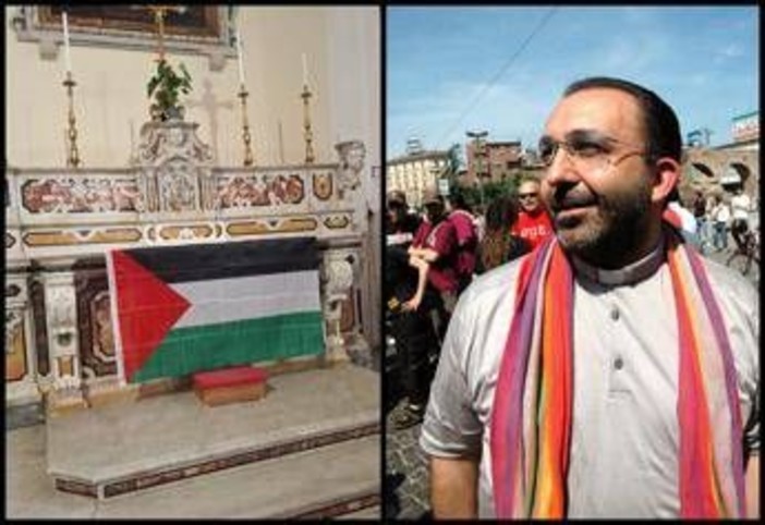 Prete 'no global' espone bandiera palestinese sull'altare: &quot;Vangelo ci dice di schierarci&quot;