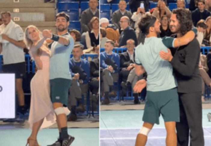 Fognini-Lini, dalla pista di Ballando al campo da tennis: lo show tra un match e l'altro Fognini-Lini, dalla pista di Ballando al campo da tennis: lo show tra un match e l'altro